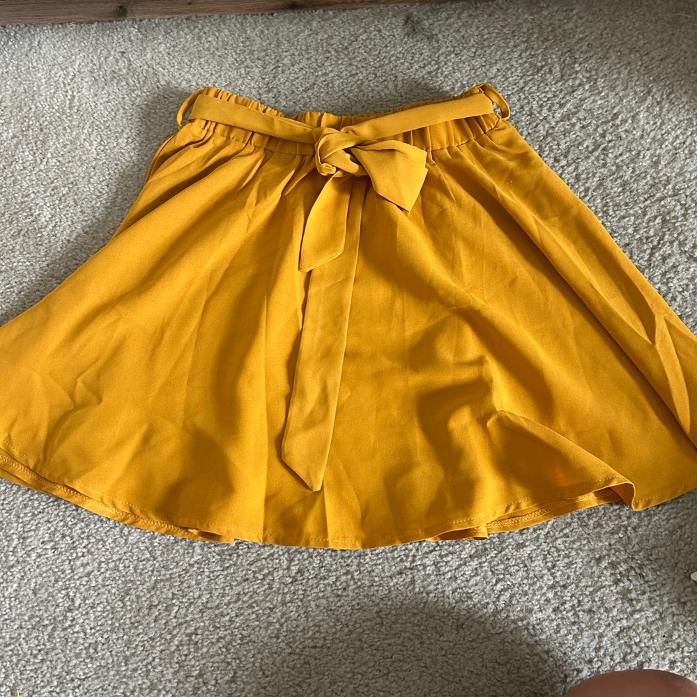 Gibson Yellow Mini Skirt with Bow